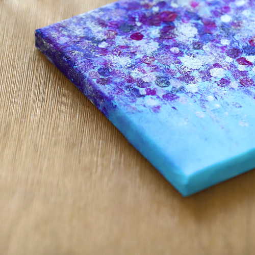 原画】抽象画 藤の花 約18cm角 送料無料 絵画 La couleur aya 通販