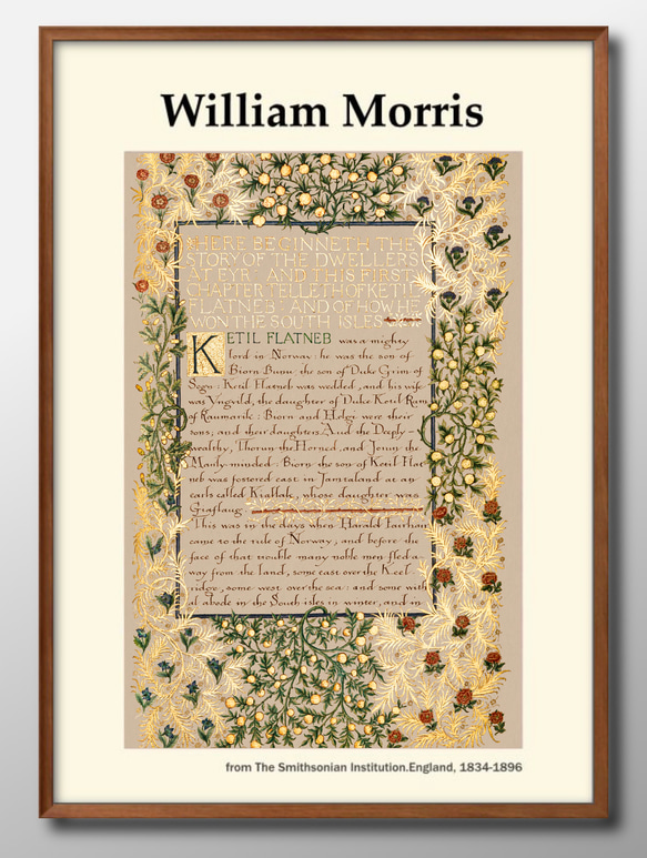 1-8009　ポスター　絵画　A3サイズ『ウィリアム・モリス』アート　イラスト　デザイン　上級マット紙　北欧 1枚目の画像