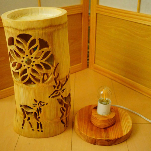 両面彫り・竹灯り・竹あかり・竹灯籠 ～～ 癒しの灯り☆和珠 