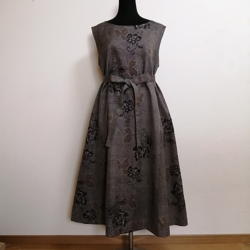SOLD 着物リメイク ワンピース 紬 ワンピース さらあお 通販 SOLD 着物リメイク ワンピース 紬 ワンピース さらあお 通販