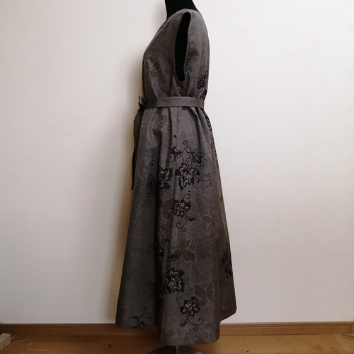 SOLD 着物リメイク ワンピース 紬 ワンピース さらあお 通販 SOLD 着物リメイク ワンピース 紬 ワンピース さらあお 通販