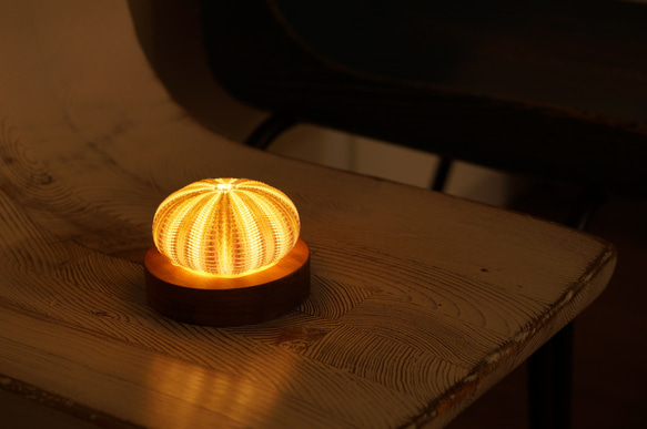 Light Base (maru-walnut-2200K)　ライトベース 丸 ウォルナット ロウソクの光 10枚目の画像