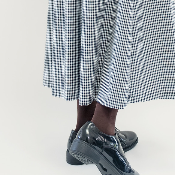 ☆残少☆ 上質を極めたギンガムチェックを年間楽しむ 白黒 ロング