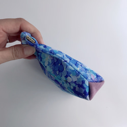 ✳︎紫陽花✳︎ 　三角マチのバネ口ポーチ　12cmバネ 7枚目の画像