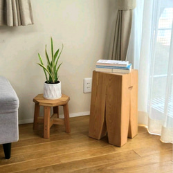 超特価SALE開催！】 華やかなスツール タモ 八角脚 無垢 イス サイド