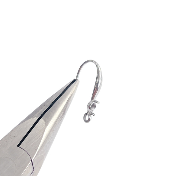 ese12 [4 件/2 對] 附底座鉤形耳環，手術不鏽鋼 第5張的照片