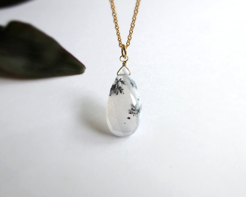 10月の誕生石】20mm美粒「デンドライトオパール」14kgfネックレス