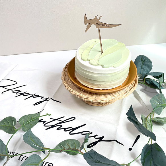 恐竜【 お名前 オーダー 】木製   ケーキトッパー Happy Birthday 100days お食い初め 誕生日 20枚目の画像