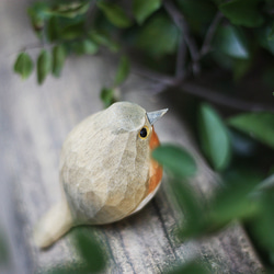 【受注制作】鳥好きさんへのプレゼント 置物 木彫り 文鳥 天然木 彫刻 5枚目の画像