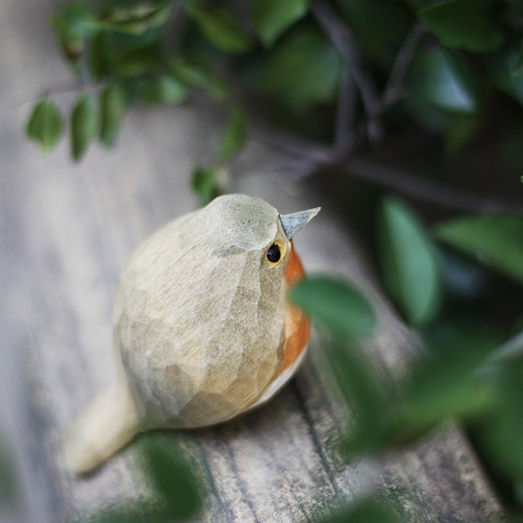 【受注制作】鳥好きさんへのプレゼント 置物 木彫り 文鳥 天然木 彫刻 5枚目の画像