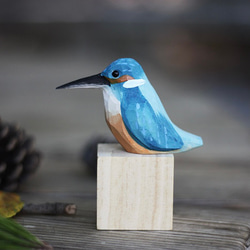 受注制作】鳥好きさんへのプレゼント 置物 木彫り 文鳥 天然木 彫刻