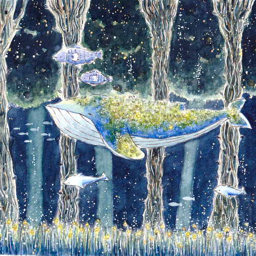 原画【 ぬくもり 】アクリル水彩画 フィンガーアート シャチ インテリア 海 il_fullxfull.3641450276_81t5.jpg