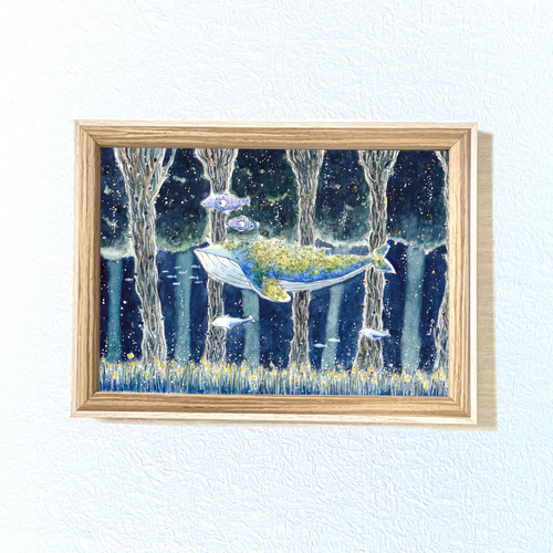 海に沈んだ森【クジラ】 絵画 kuro 通販 16000221｜Creema(クリーマ