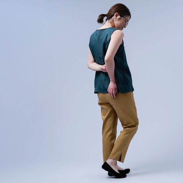 [wafu] 亞麻背心 追求舒適感的人 敏感肌膚 女式亞麻背心 / Korai Nato p017d-kou1 第4張的照片
