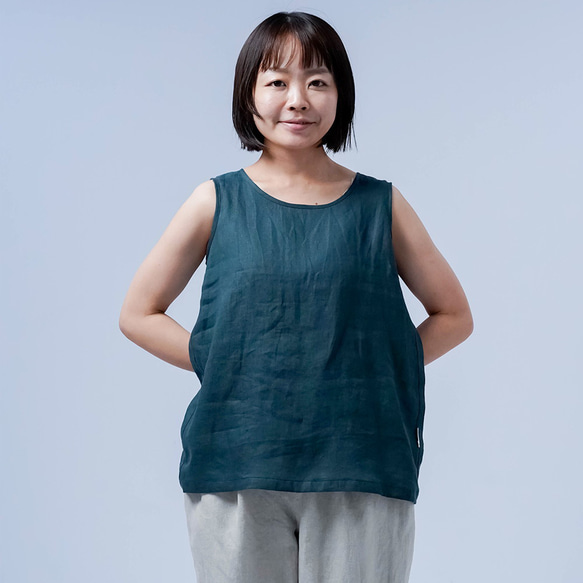 [wafu] 亞麻背心 追求舒適感的人 敏感肌膚 女式亞麻背心 / Korai Nato p017d-kou1 第8張的照片