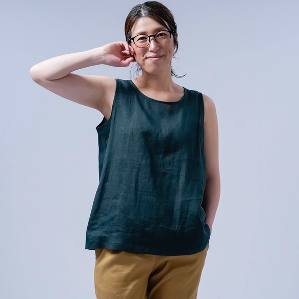 [wafu] 亞麻背心 追求舒適感的人 敏感肌膚 女式亞麻背心 / Korai Nato p017d-kou1 第5張的照片