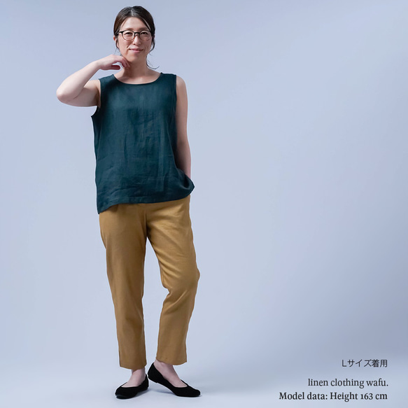 [wafu] 亞麻背心 追求舒適感的人 敏感肌膚 女式亞麻背心 / Korai Nato p017d-kou1 第3張的照片
