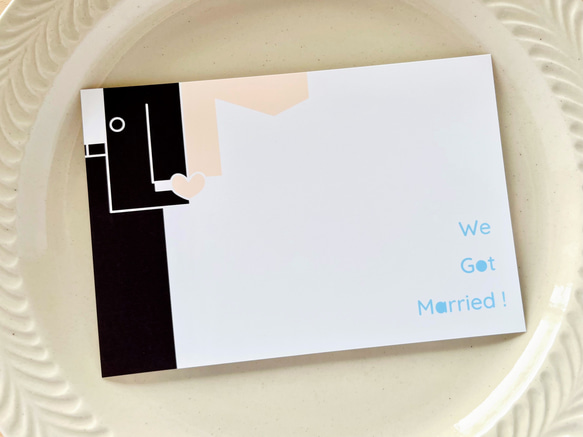 【♡を繋ぐ】 結婚報告・結婚祝い　ポストカード　はがき 3枚目の画像