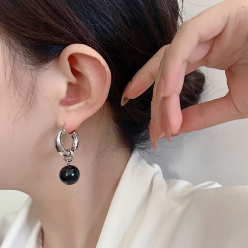 ブラックパールK18ピアス ピアス 2way K18GP ブラックパール 真珠 フック 925シルバーポスト