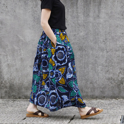 【 M様専用 】アフリカ布のロングスカート（アフリカンプリント）ロング・マキシ 2枚目の画像