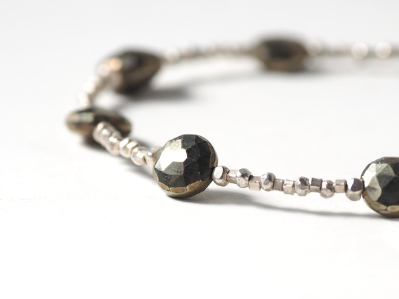 -Pyrite- silver bracelet 3枚目の画像