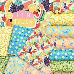 カットクロス Camelot Fabrics Feelin' Fruity 30200206-1 Apples Blue 7枚目の画像