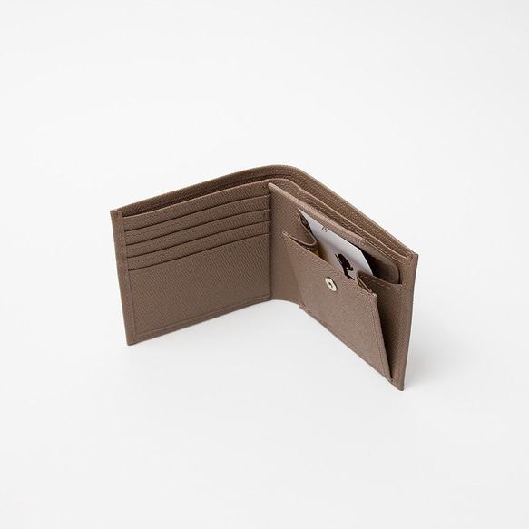 [送料無料]<高級イタリアングレインドカーフレザー>薄型コンパクトデザインで充実の上質二つ折り財布　トゥぺ 5枚目の画像