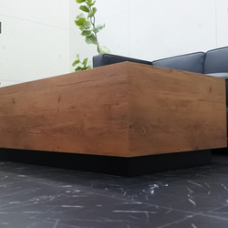 センターテーブル　ローテーブル　テーブル　オフィス　リビング　店舗　高級　幅120センチ　ウィザーパイン/ディープ 3枚目の画像