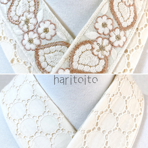 №3007 半襟 インド刺繍 ハンドメイド 焼き払い