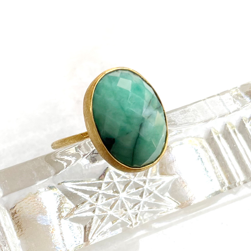 【セール品】SVR-181 【CERCA】エメラルドローズカットリング　11号