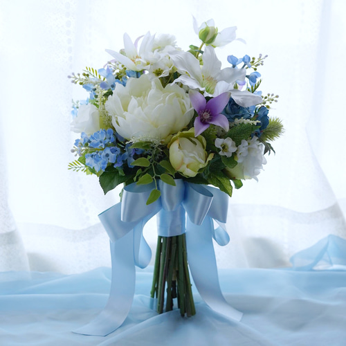 クレマチスと芍薬のブーケ ウェディングブーケ ブーケ nanohana-marche