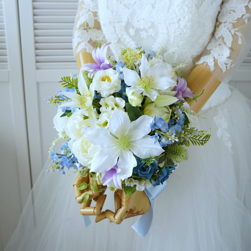 クレマチスと芍薬のブーケ ウェディングブーケ ブーケ nanohana-marche