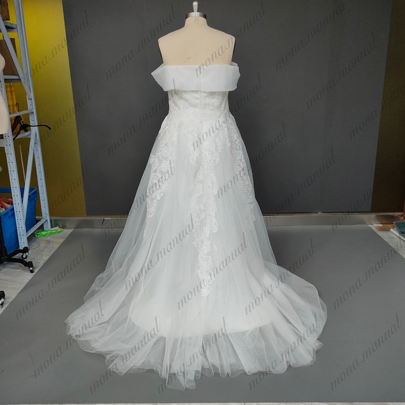 オフショルダー ウェディングドレス 二次会 結婚式 前撮りドレス 499 4枚目の画像
