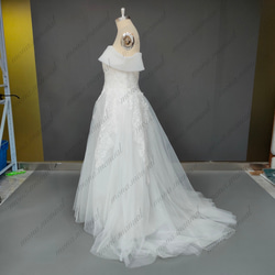 オフショルダー ウェディングドレス 二次会 結婚式 前撮りドレス 499 3枚目の画像