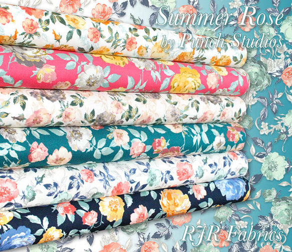 カットクロス RJR Fabrics Summer Rose Lorraine Forest Metallic 8枚目の画像