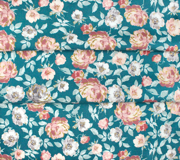 カットクロス RJR Fabrics Summer Rose Lorraine Forest Metallic 7枚目の画像