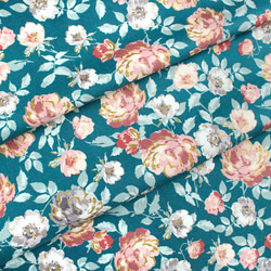 カットクロス RJR Fabrics Summer Rose Lorraine Forest Metallic 6枚目の画像