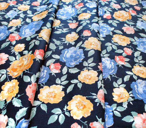 カットクロス RJR Fabrics Summer Rose Lorraine Midnight Metallic 5枚目の画像
