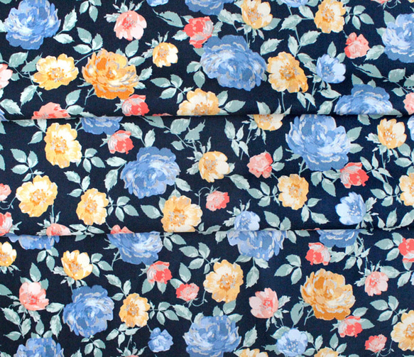 カットクロス RJR Fabrics Summer Rose Lorraine Midnight Metallic 7枚目の画像