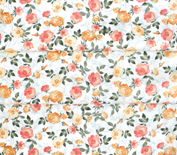 カットクロス RJR Fabrics Summer Rose Marietta Orange Metallic 7枚目の画像