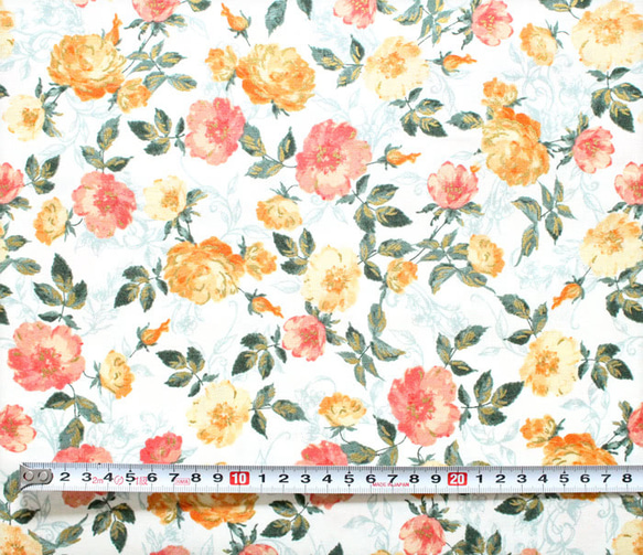 カットクロス RJR Fabrics Summer Rose Marietta Orange Metallic 4枚目の画像