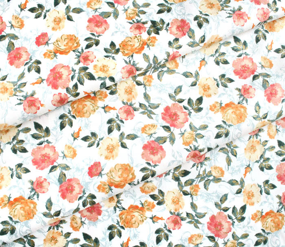 カットクロス RJR Fabrics Summer Rose Marietta Orange Metallic 6枚目の画像