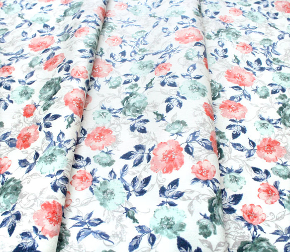 カットクロス RJR Fabrics Summer Rose Marietta Papaya Metallic 5枚目の画像