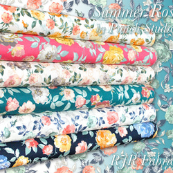 カットクロス RJR Fabrics Summer Rose Marietta Papaya Metallic 8枚目の画像
