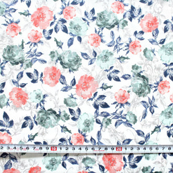 カットクロス RJR Fabrics Summer Rose Marietta Papaya Metallic 4枚目の画像