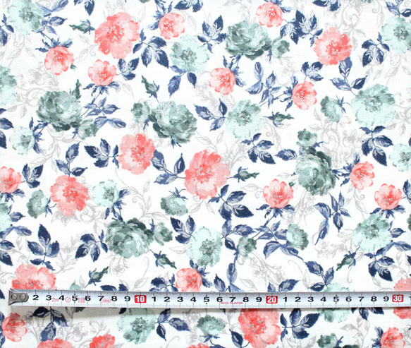 カットクロス RJR Fabrics Summer Rose Marietta Papaya Metallic 4枚目の画像