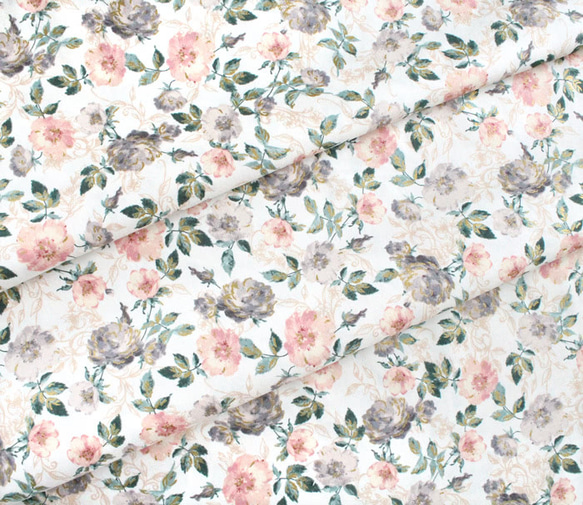カットクロス RJR Fabrics Summer Rose Marietta Peachy Metallic 6枚目の画像