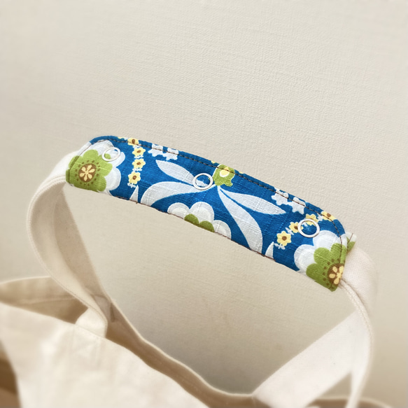 【送料無料】布製　持ち手カバー♡レトロ花柄×マスタード　リバーシブル 1枚目の画像