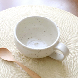 白御影土のほっこりスープカップ　柔らかマット調 3枚目の画像