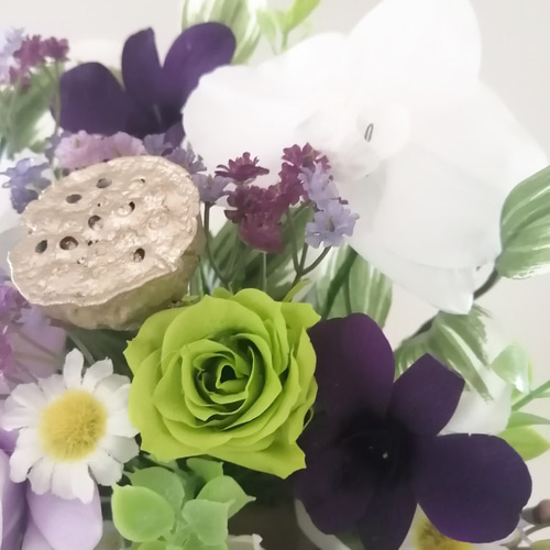 豪華なお供え花B クチナシ 胡蝶蘭 仏花 仏壇 プリザーブド